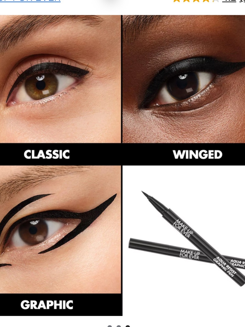 MAKE UP FOR EVER black Aqua Resist Graphic Pen 24HR Waterproof Intense Eyeliner